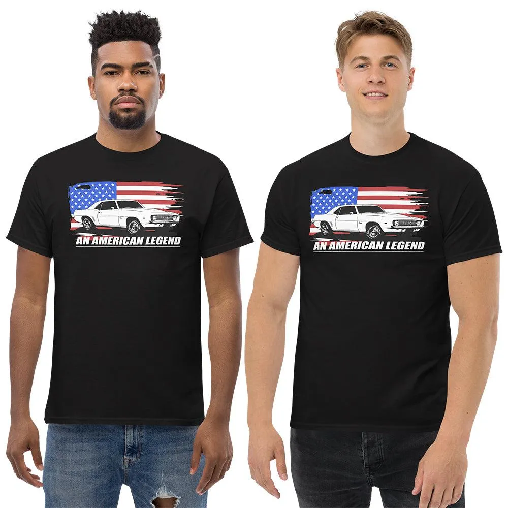 1969 Camaro T-Shirt Patriotic American Flag Muscle Car Tee