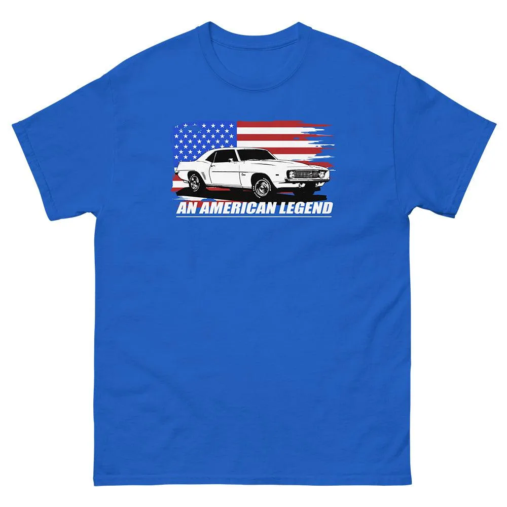 1969 Camaro T-Shirt Patriotic American Flag Muscle Car Tee