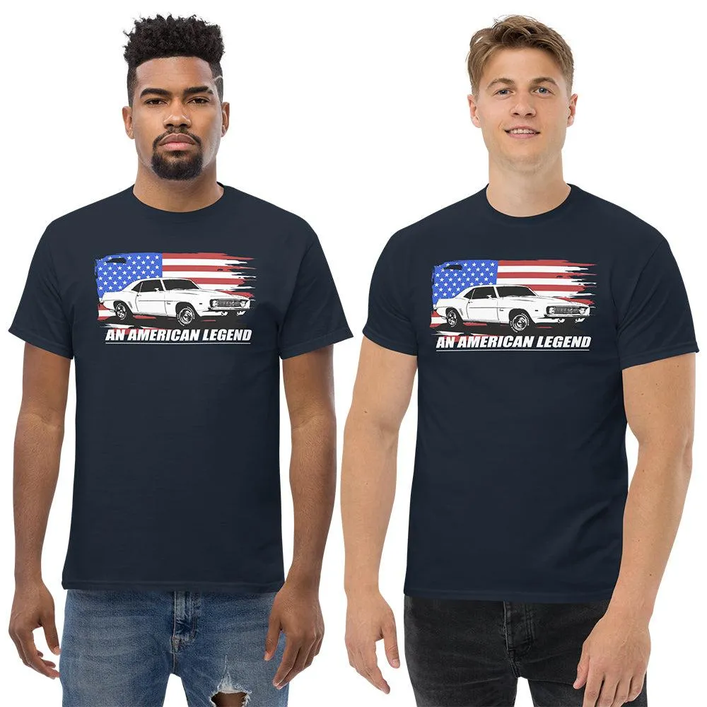 1969 Camaro T-Shirt Patriotic American Flag Muscle Car Tee