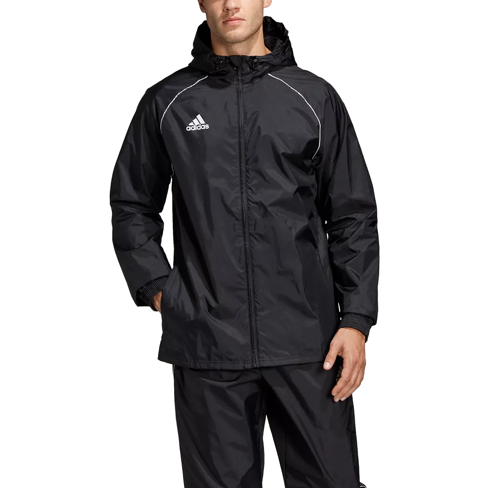 Adidas Adult Core 18 Rain Jacket (Black/White)