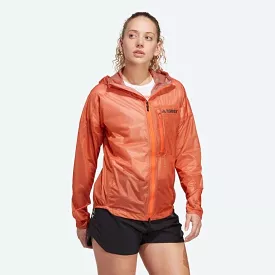 adidas Terrex Agravic Packable Womens Running Rain Jacket Orange Lightweight