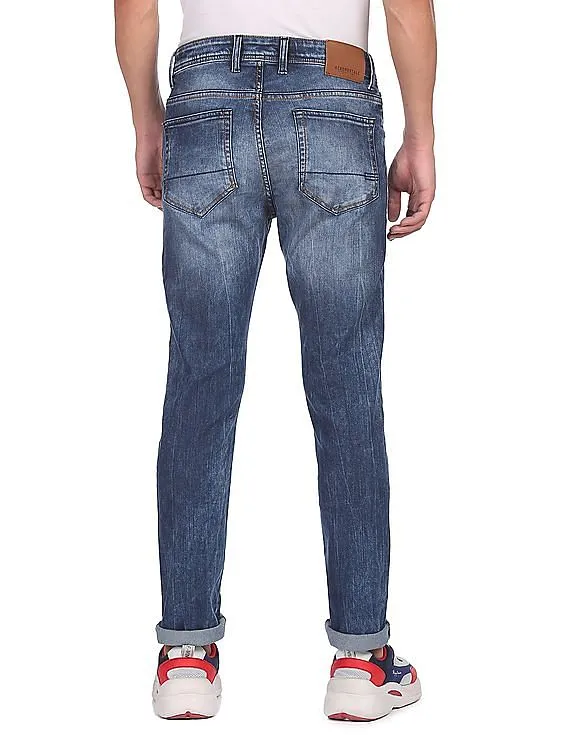 Aeropostale Men Blue Tapered Fit Stone Wash Jeans