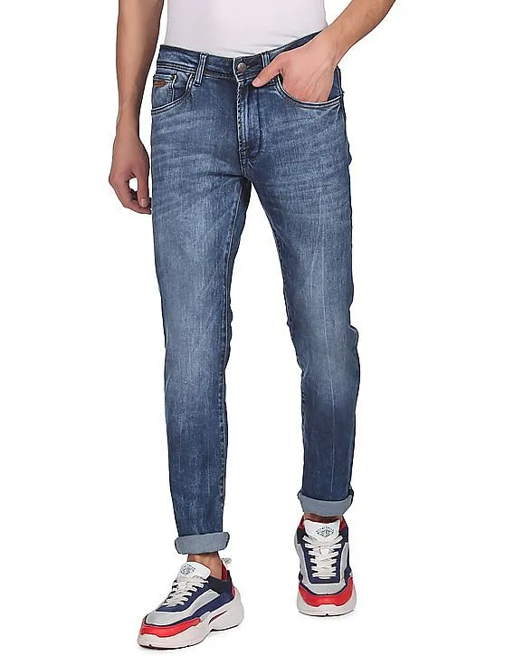 Aeropostale Men Blue Tapered Fit Stone Wash Jeans