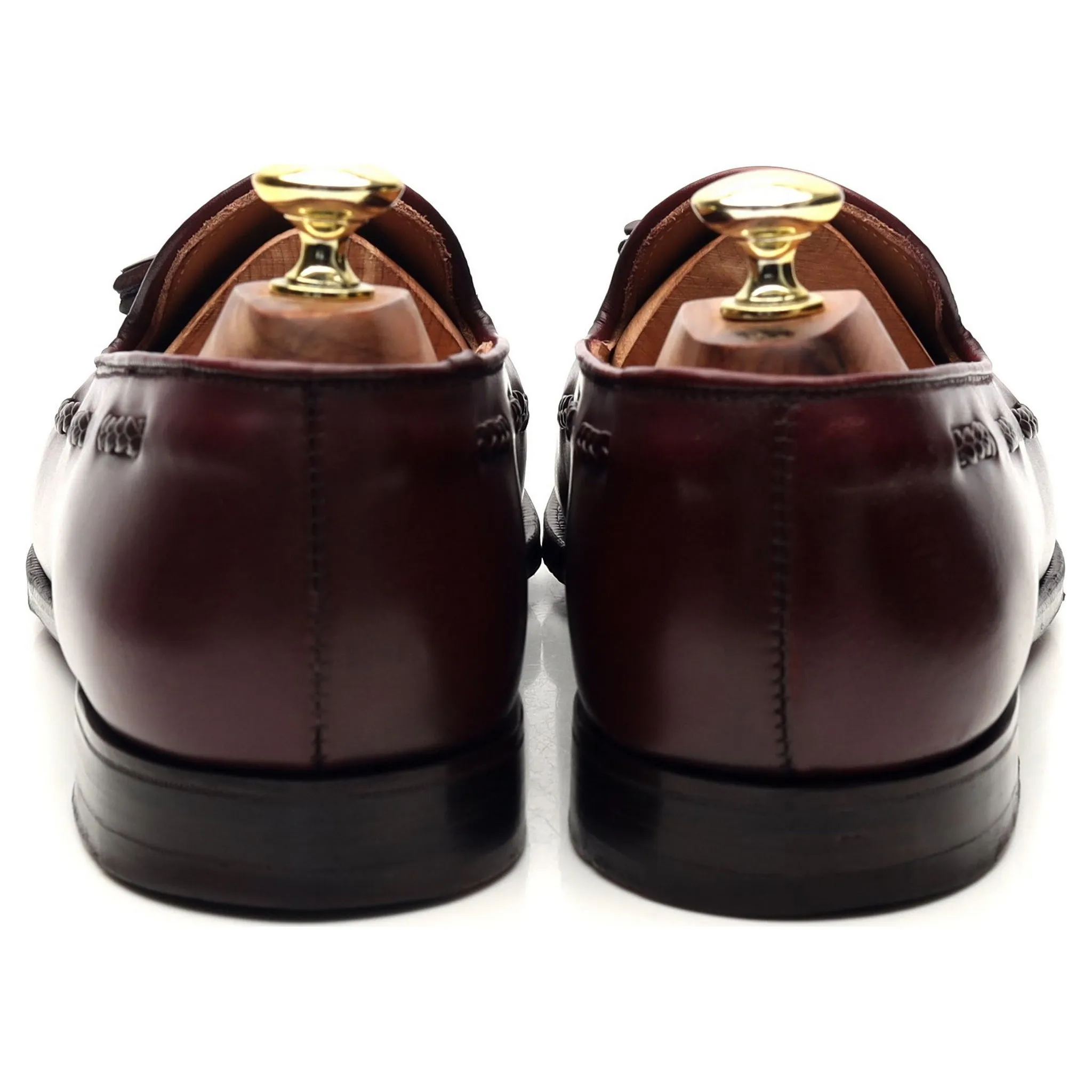 'Aidan' Burgundy Leather Tassel Loafers UK 7 EX