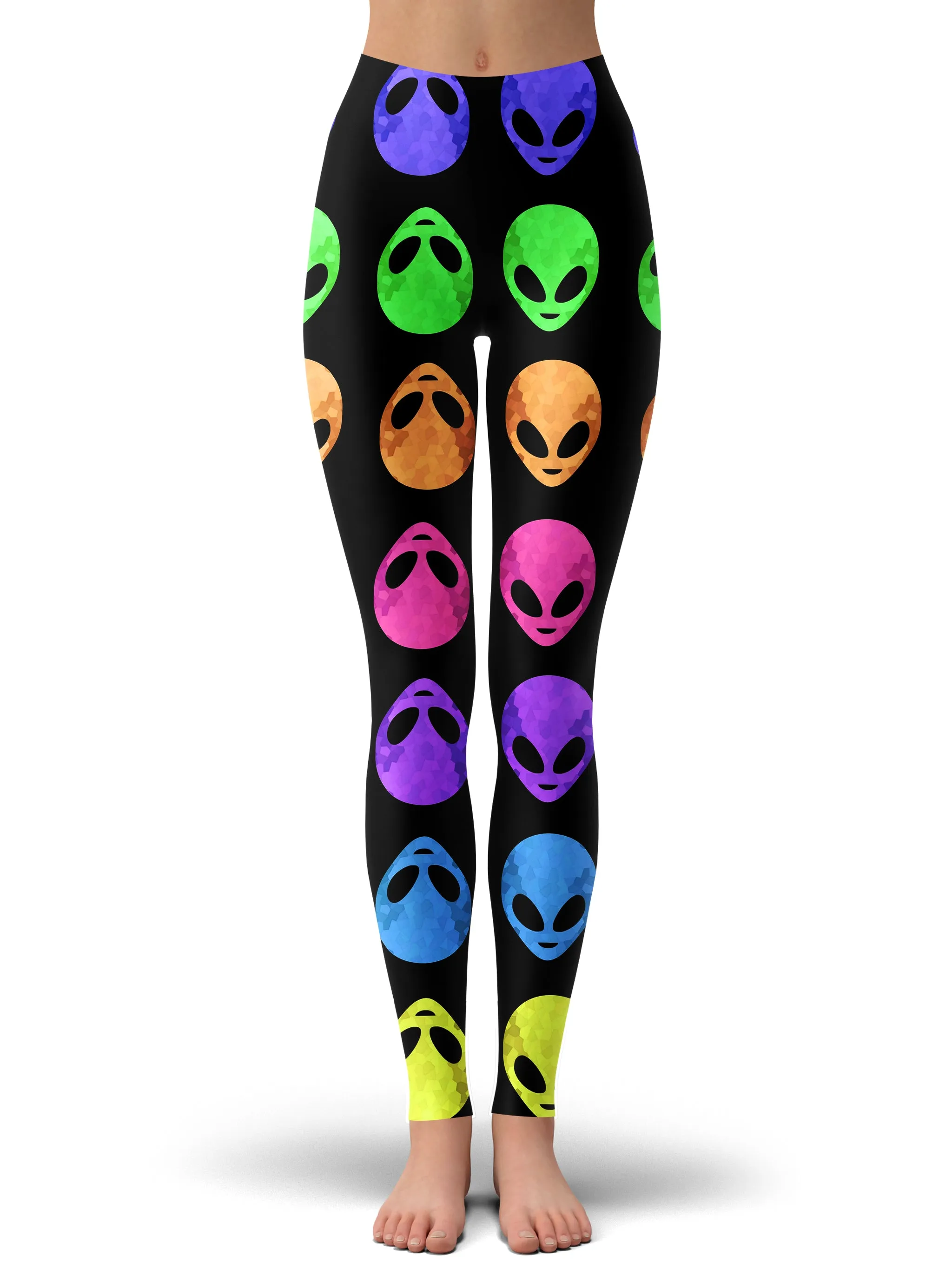 Alien Pattern Hoodie Dress and Leggings Combo