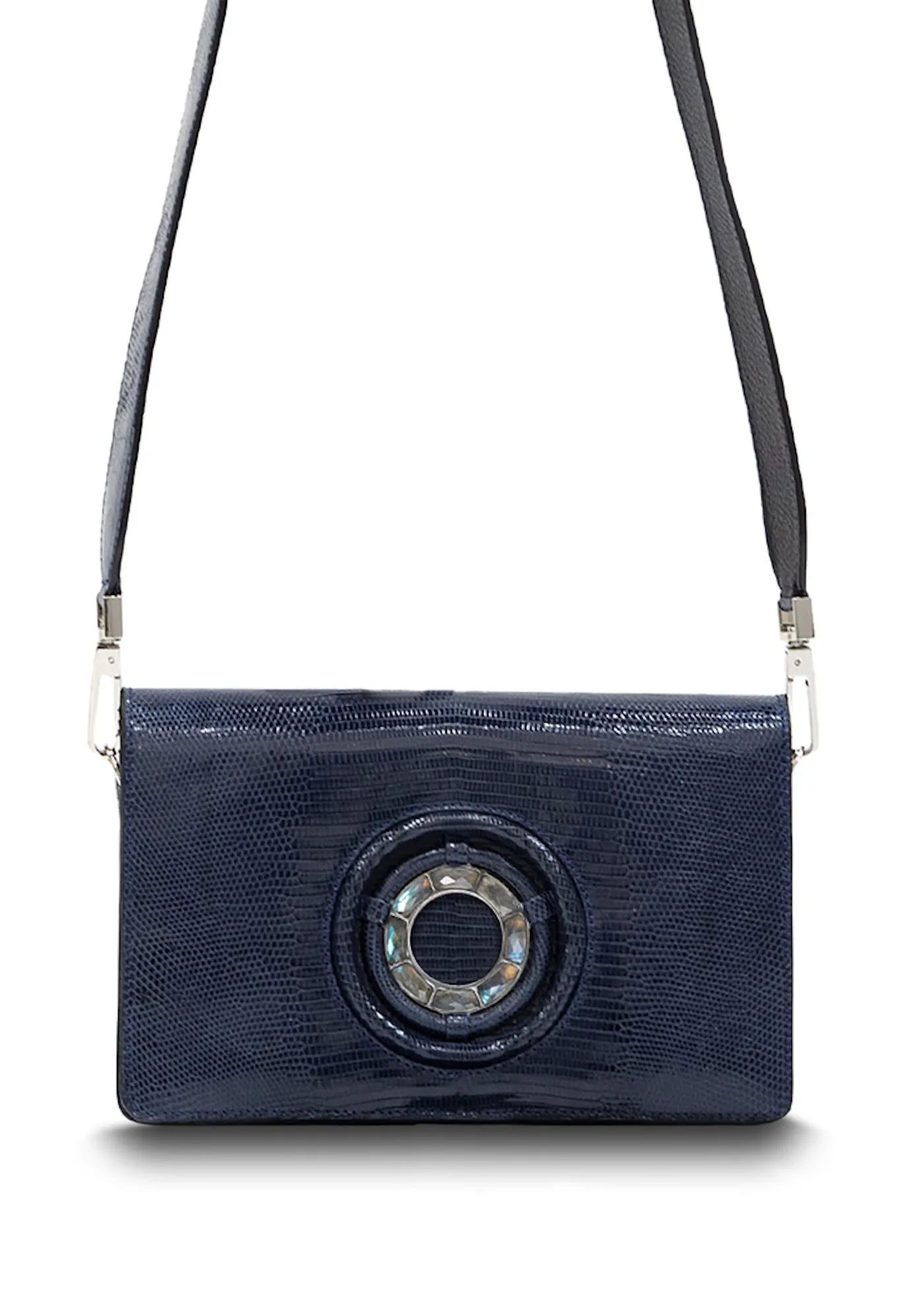 Anna Convertible Crossbody, Royal Blue Lizard, Labradorite