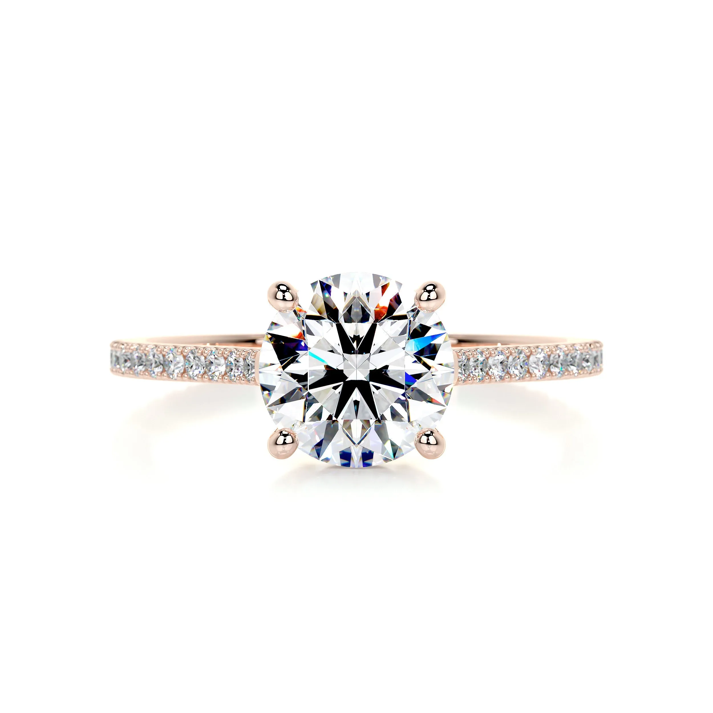 Anna Moissanite & Diamonds Ring   (2.25 Carat) -14K Rose Gold (RTS)