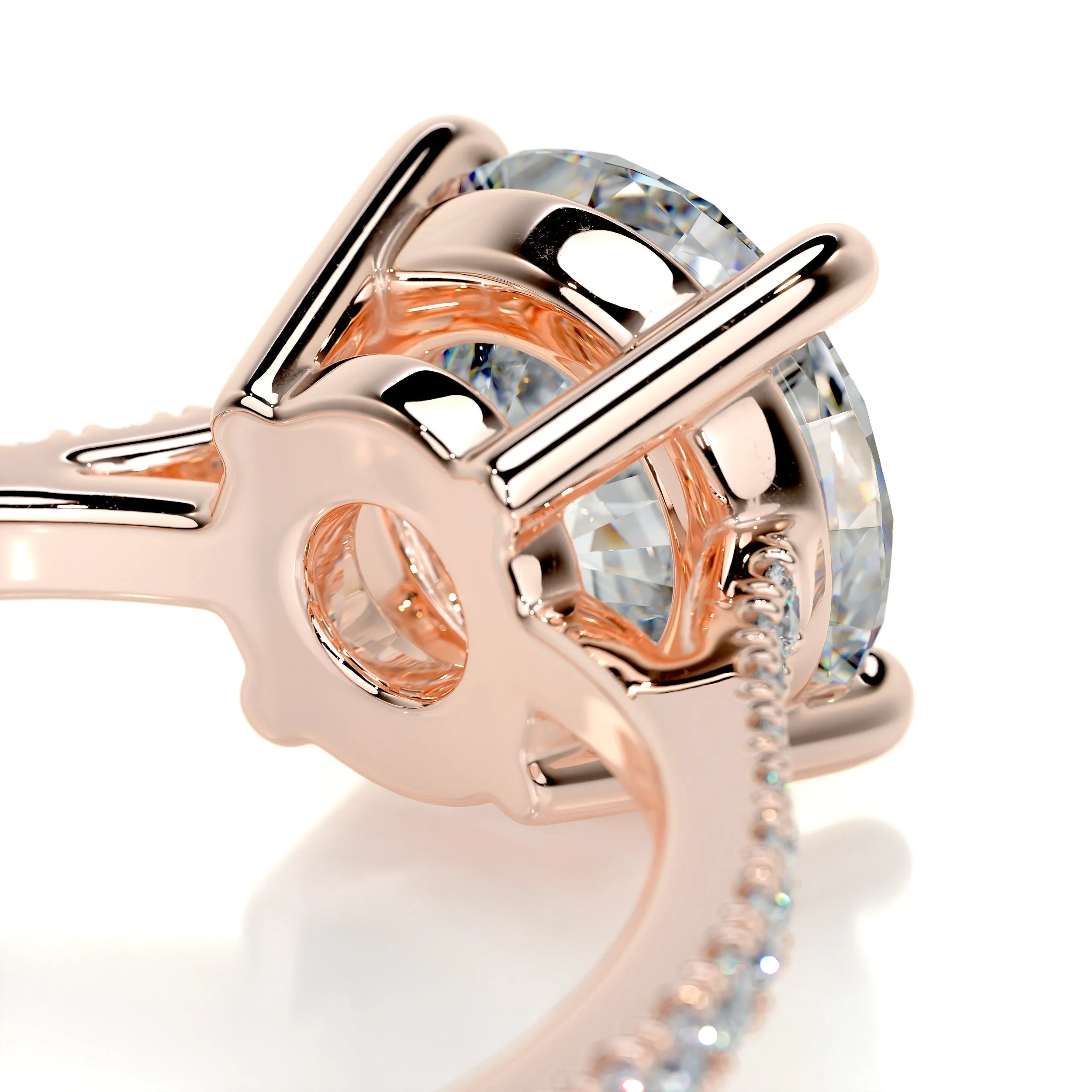 Anna Moissanite & Diamonds Ring   (2.25 Carat) -14K Rose Gold (RTS)