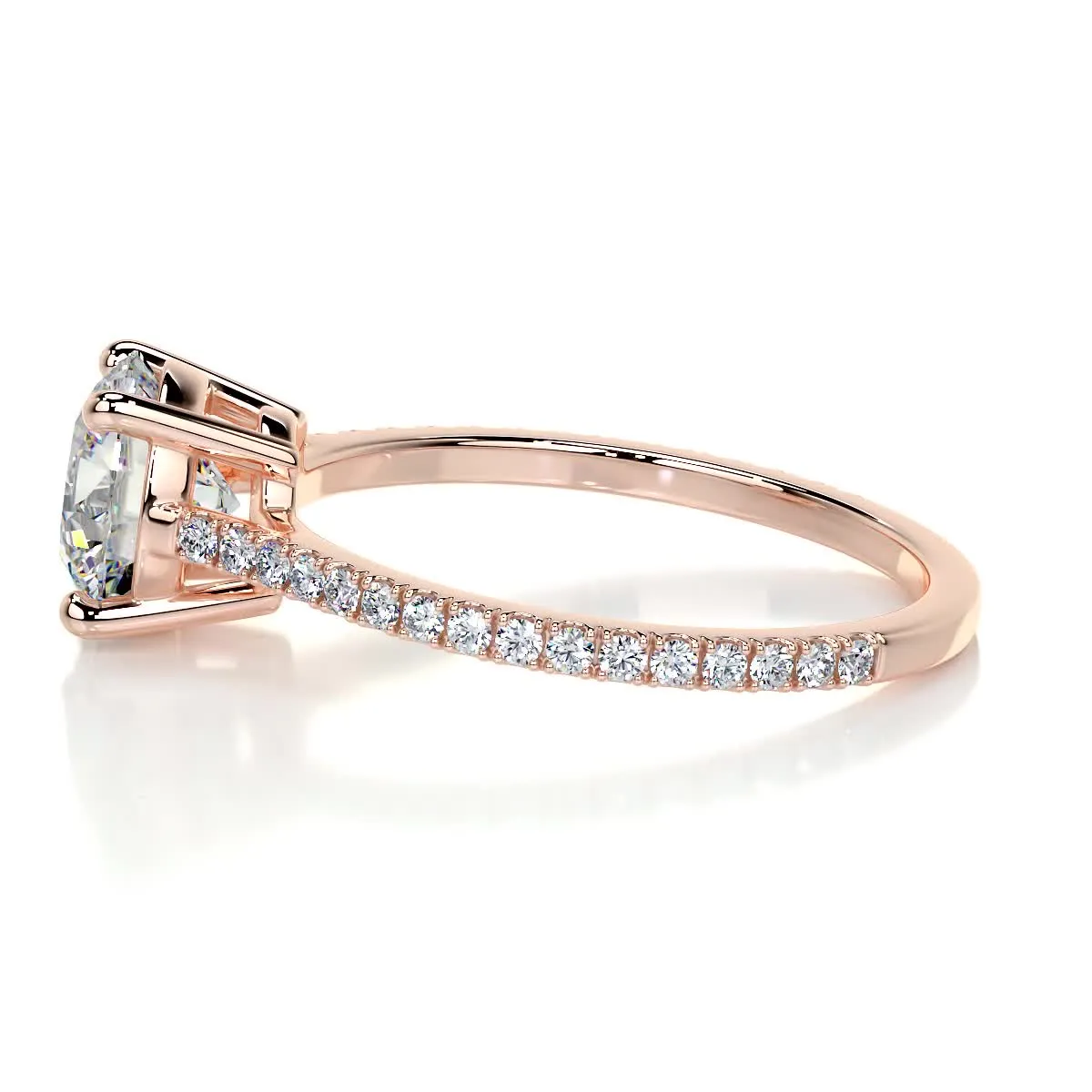 Anna Moissanite & Diamonds Ring   (2.25 Carat) -14K Rose Gold (RTS)