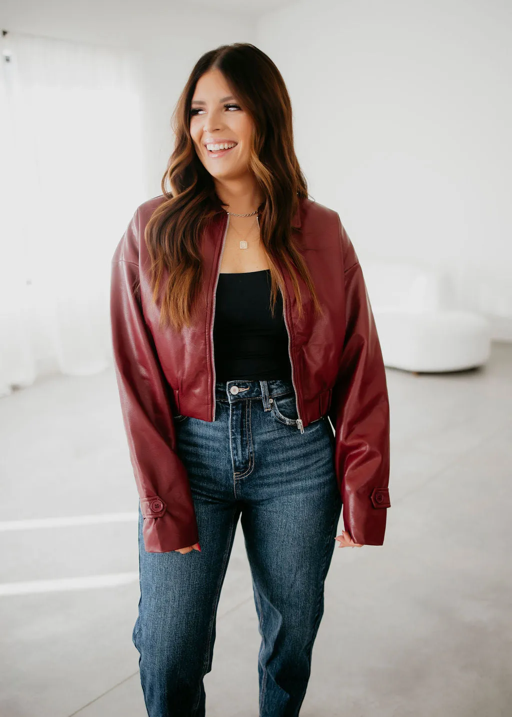 Anne Faux Leather Jacket