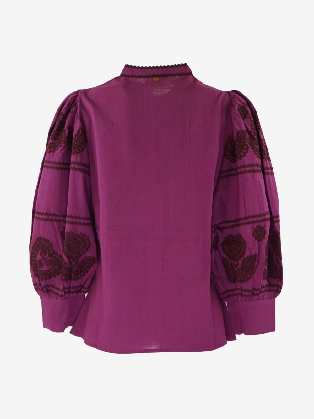 Antik batik - Camicia in crêpe di cotone ricamata modello Rony