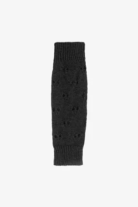 Antler Eyelet Fingerless Gloves - Black