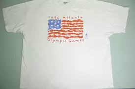 Atlanta 1996 Olympic Games Vintage 90's American Flag T-Shirt