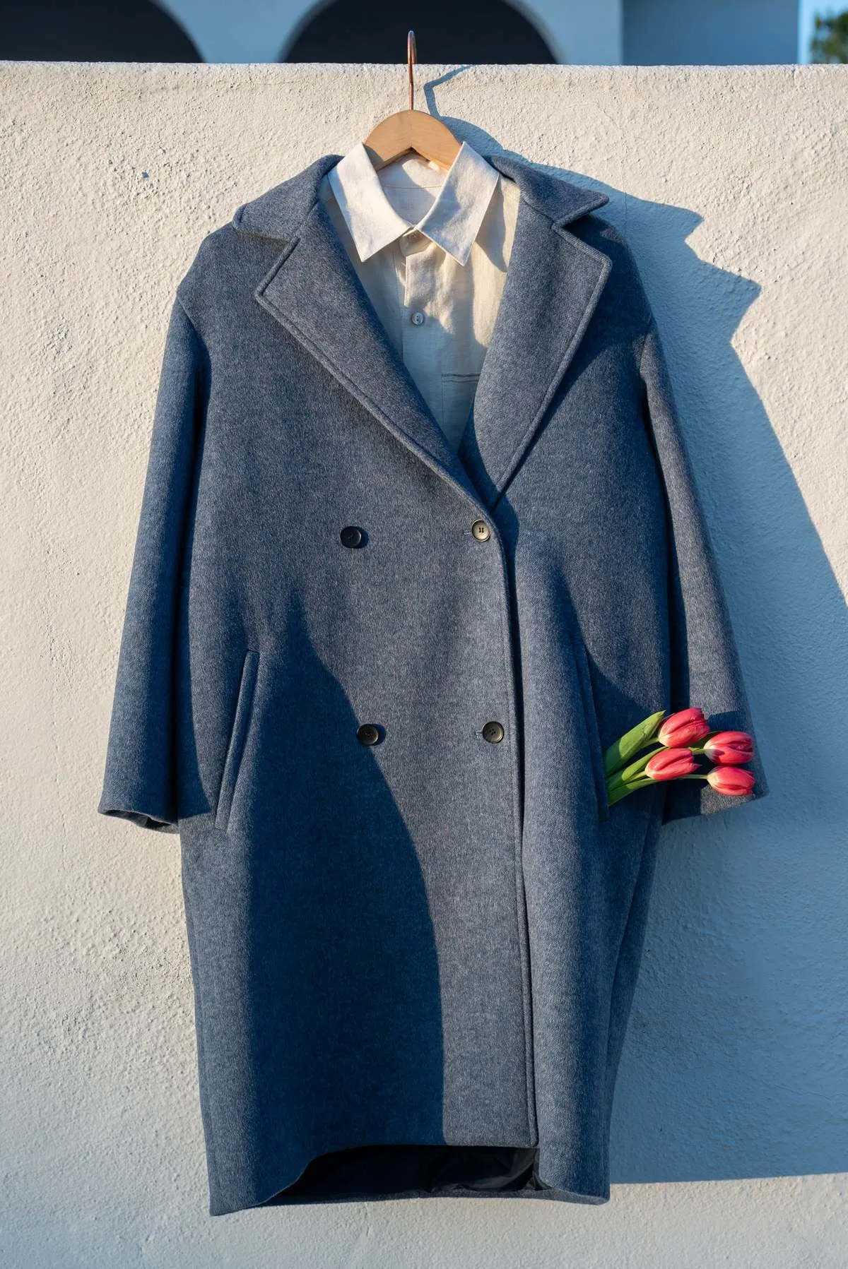 Avens Wool Coat - Slate Blue