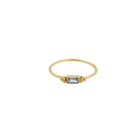 Baguette Ring Zirconia in 14K