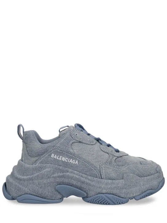 Balenciaga   60mm Triple S denim sneakers 