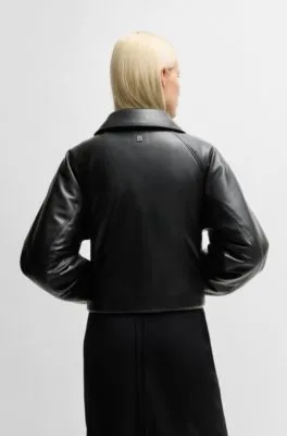 Balloon-shape jacket in padded faux leather