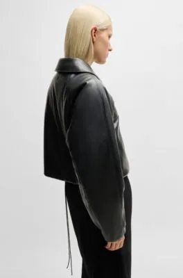 Balloon-shape jacket in padded faux leather