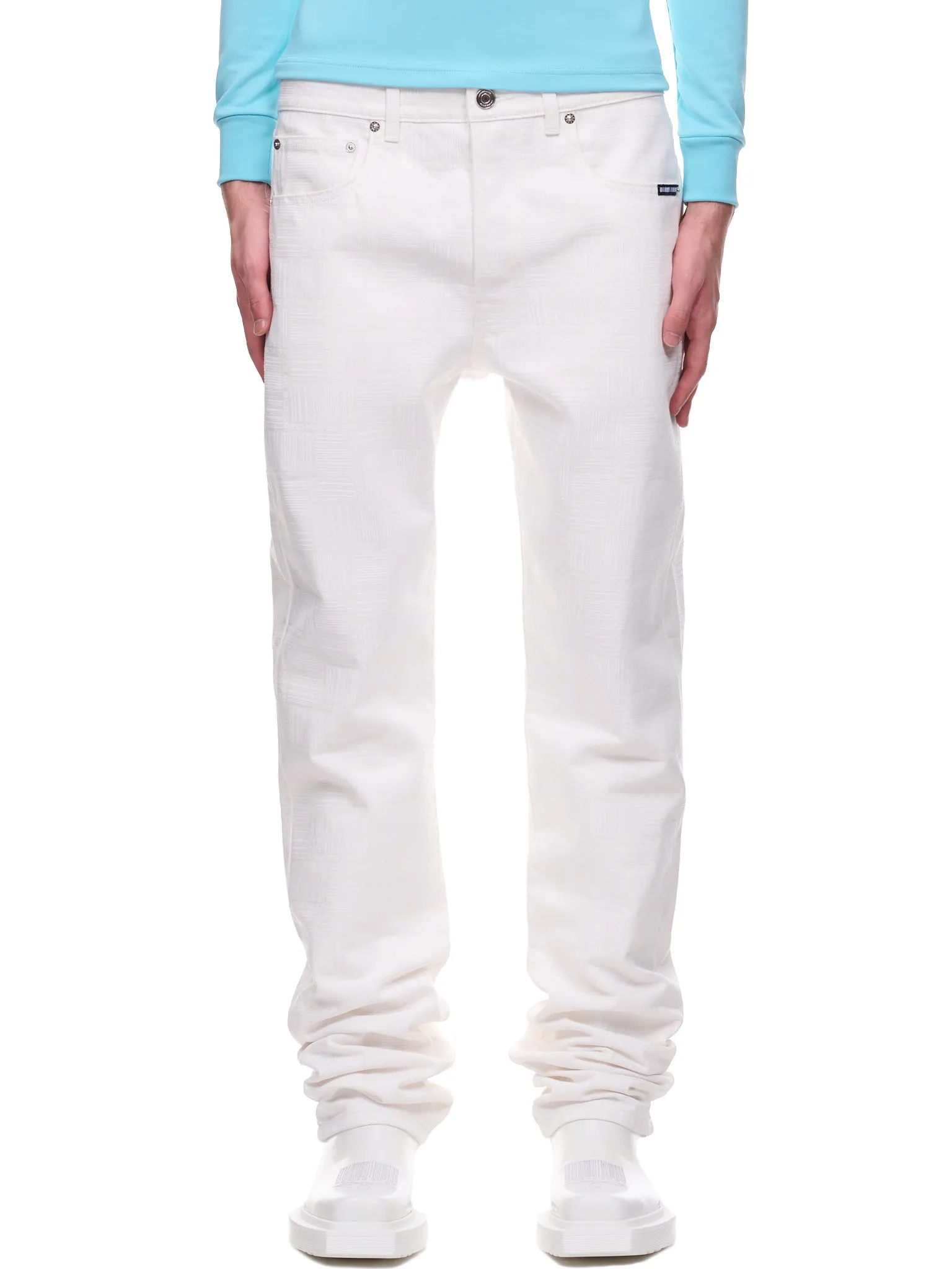 Barcode Monogram Jeans (VL14PA300W-WHITE)