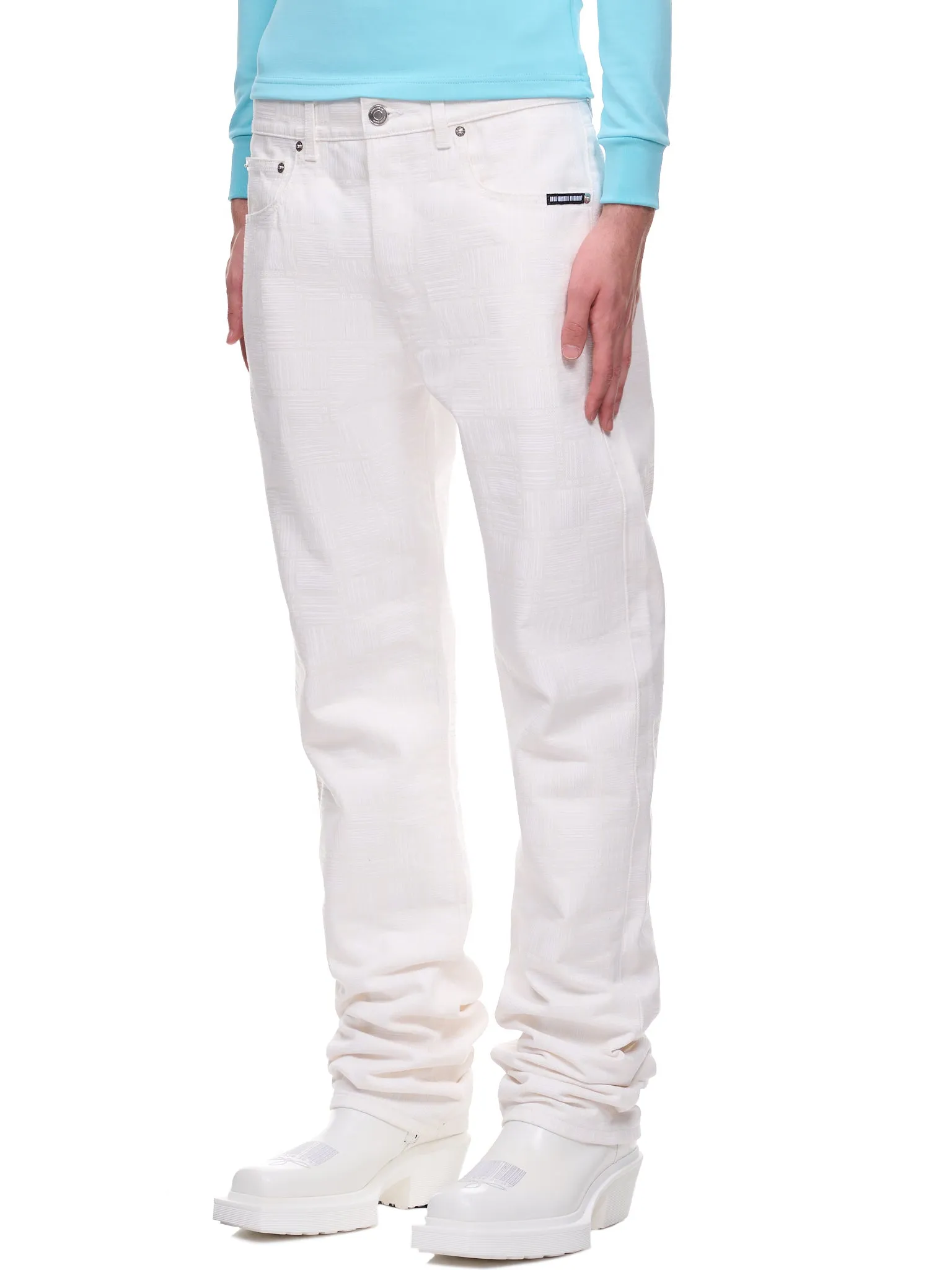 Barcode Monogram Jeans (VL14PA300W-WHITE)