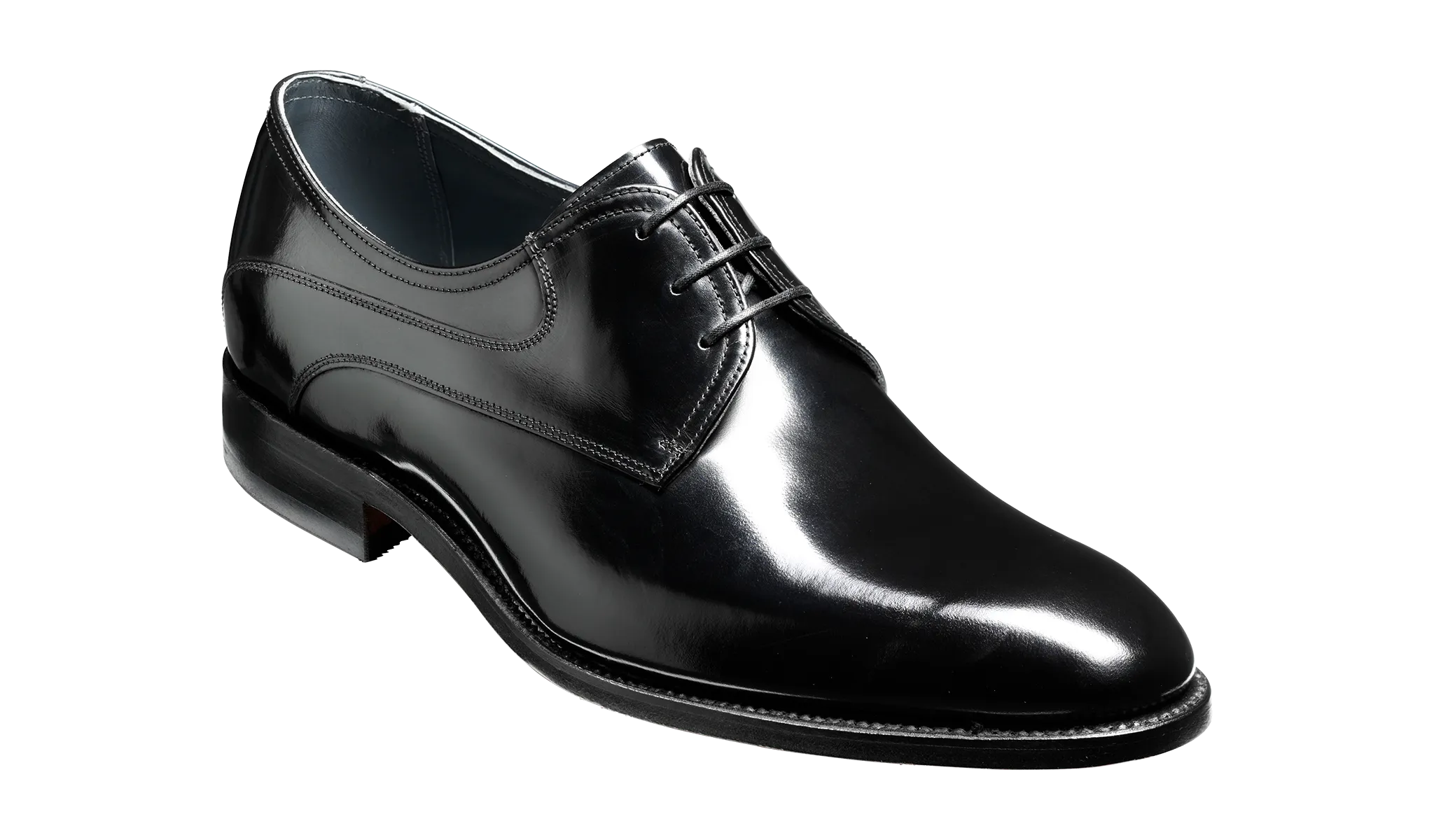 Barker Wickham Plain Fronted Derby - Hi Shine Black