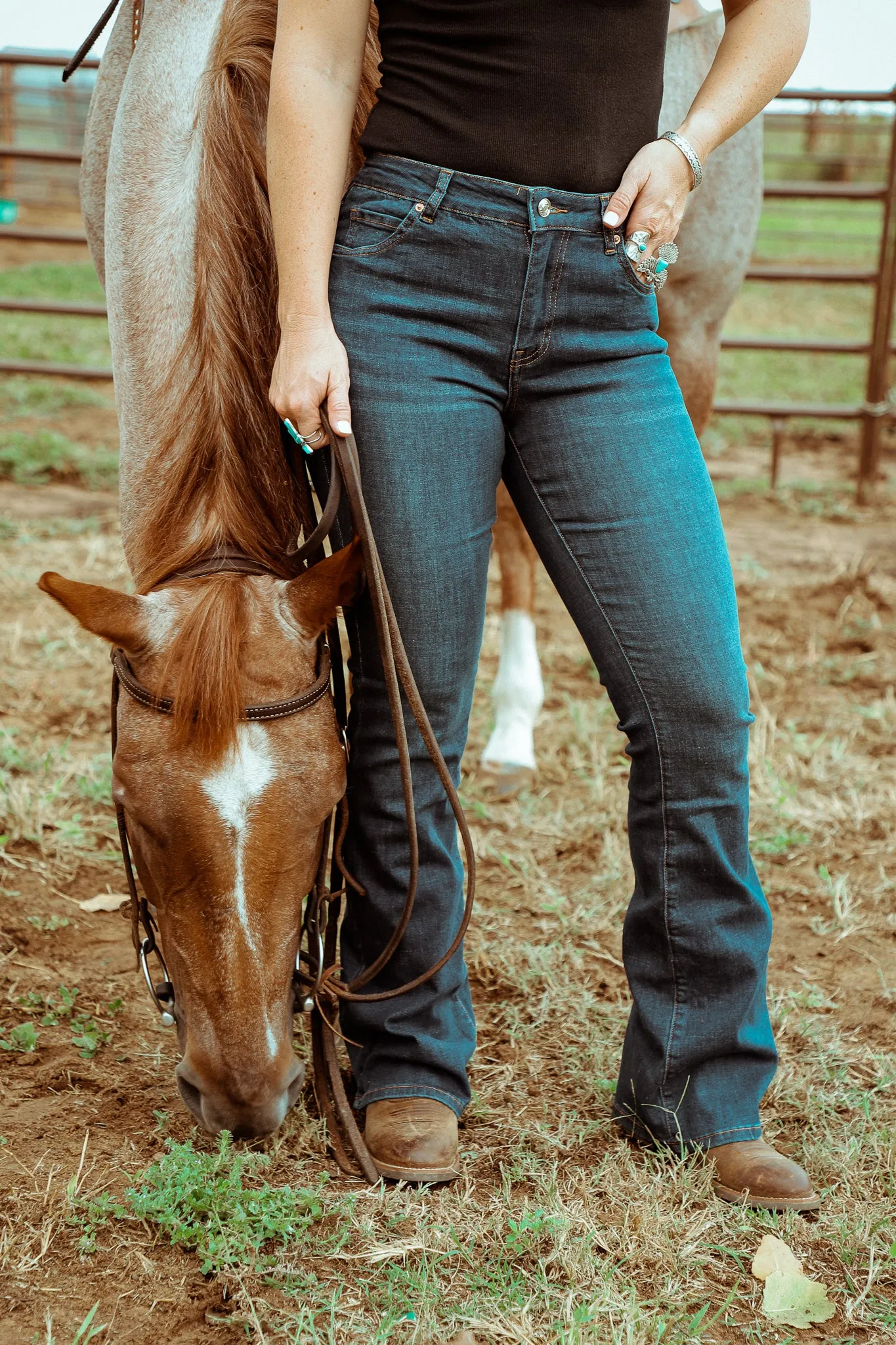 BARREL POCKET BOOTCUT DENIM JEANS (LENGTHS)