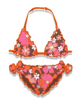 Bikini MC2 Saint Barth bimba Cris retro flower marrone PE23