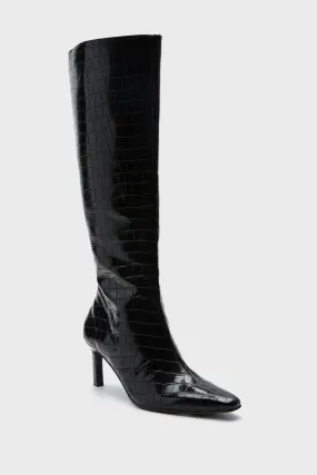 Black Croc Robbie Boots