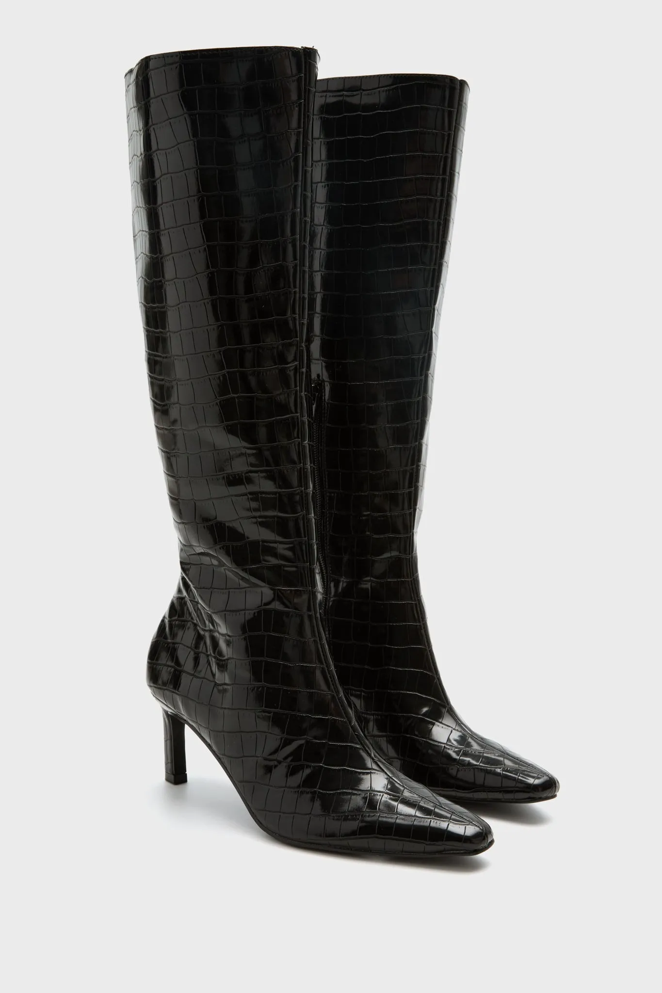 Black Croc Robbie Boots