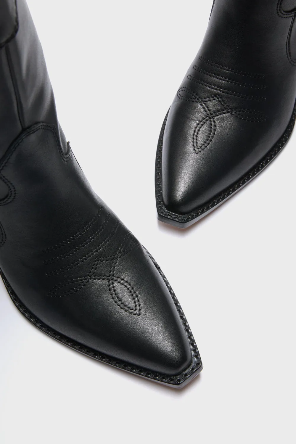 Black Leather Wilson Cowboy Boots