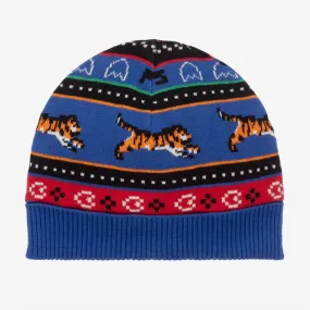 Boys Blue Striped Knitted Beanie 