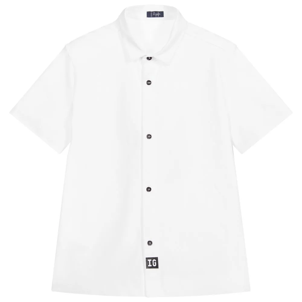 Boys White Stretch Lycra Shirt