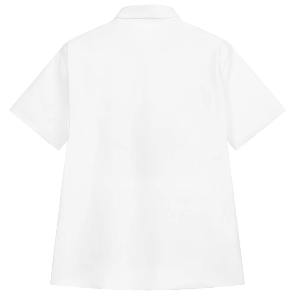 Boys White Stretch Lycra Shirt