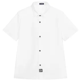 Boys White Stretch Lycra Shirt