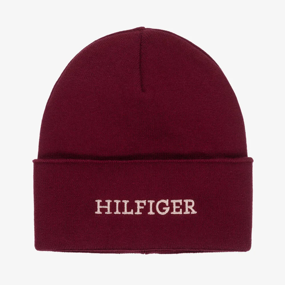 Burgundy Red Cotton Knit Beanie