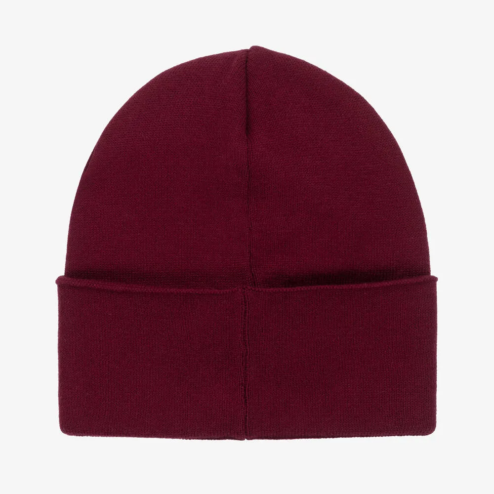 Burgundy Red Cotton Knit Beanie