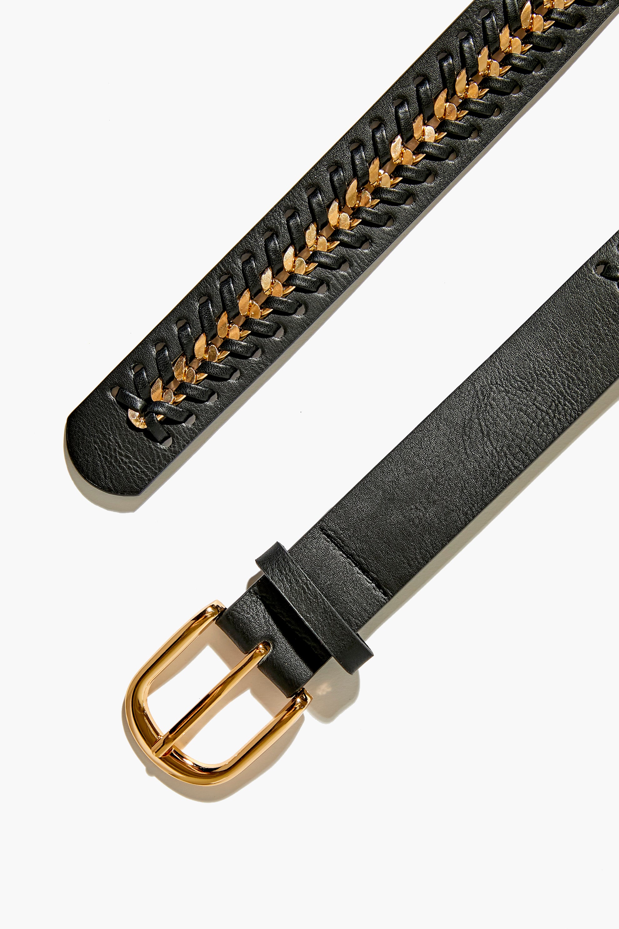 Chain-Link Faux Leather Belt