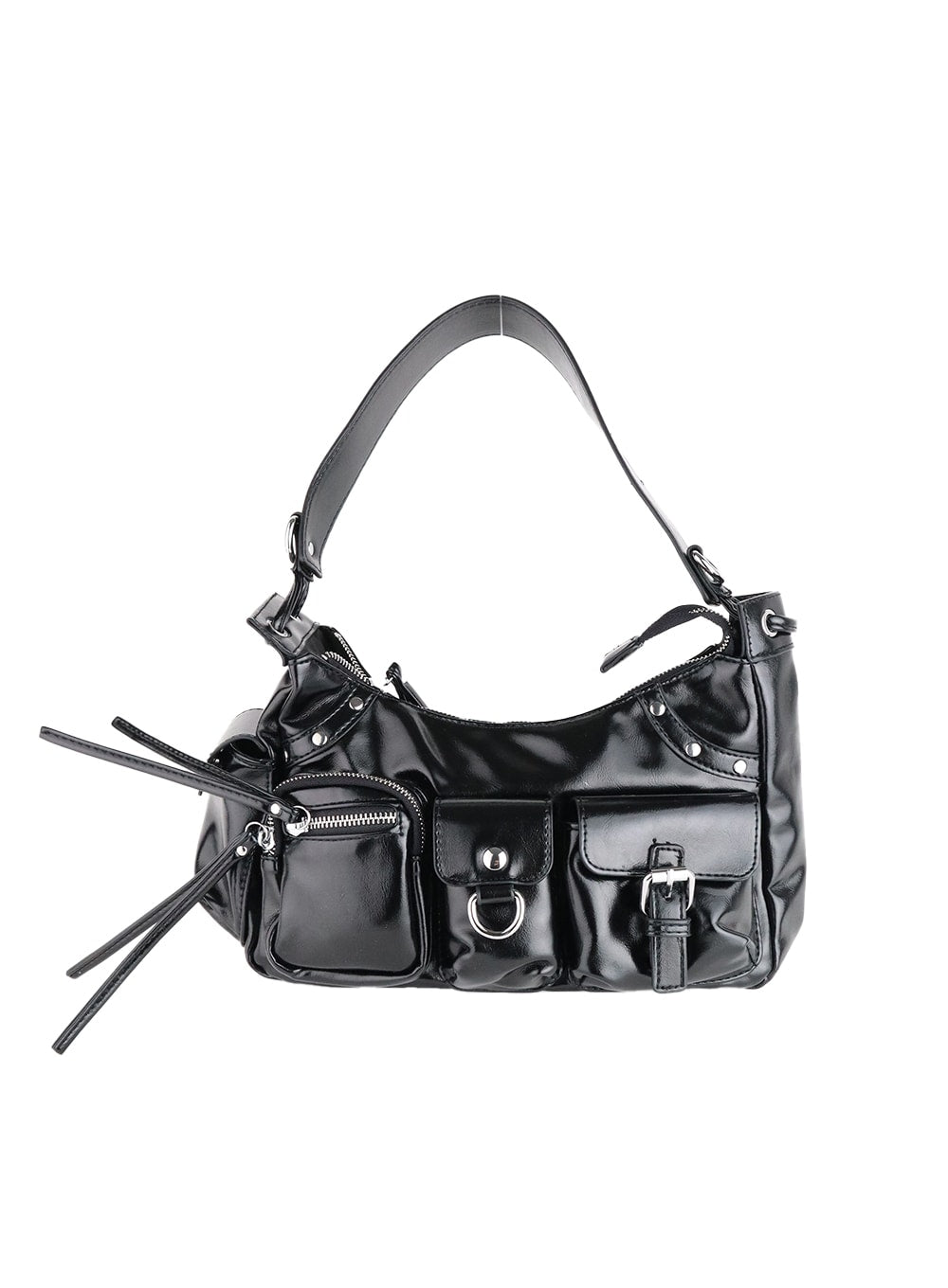 Chic Faux Leather Pocket Shoulder Bag CM408