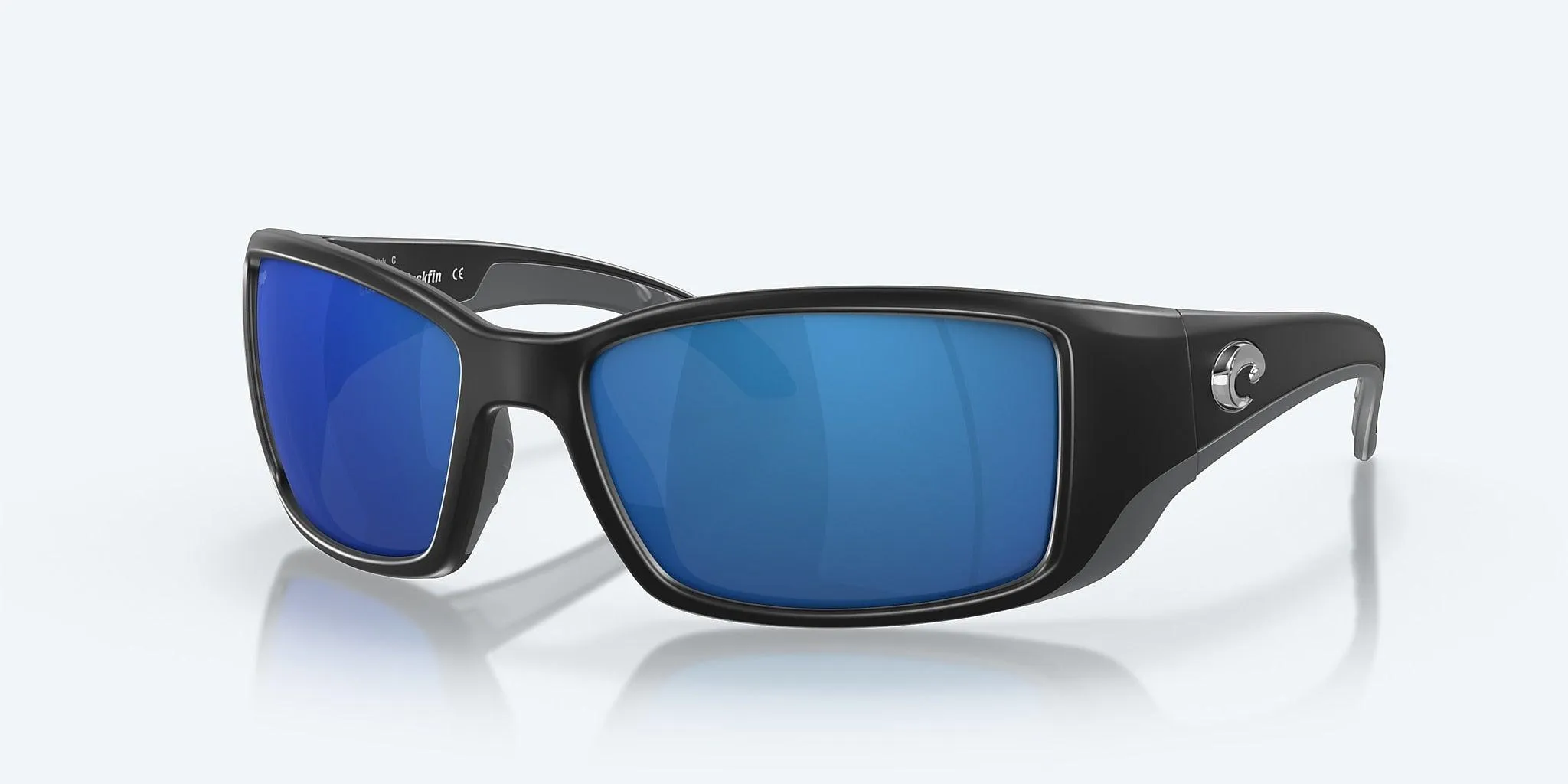 Costa Blackfin Matte Black Frame Sunglasses – Blue Mirror 580P Lenses for High-Contrast Vision and UV Protection