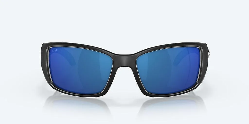 Costa Blackfin Matte Black Frame Sunglasses – Blue Mirror 580P Lenses for High-Contrast Vision and UV Protection