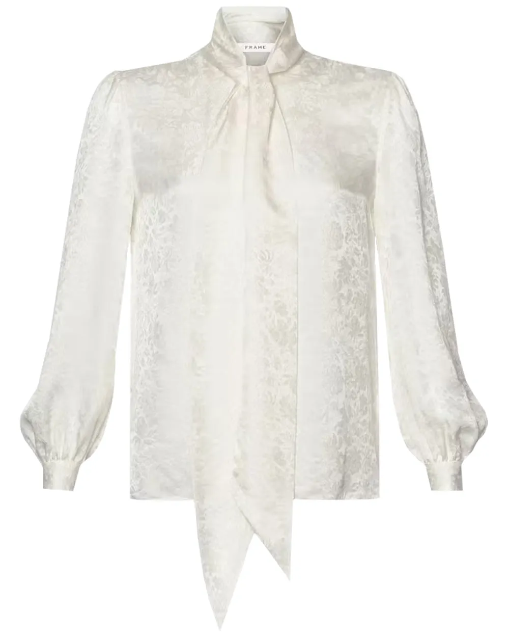 Cream Femme Tie Neck Blouse