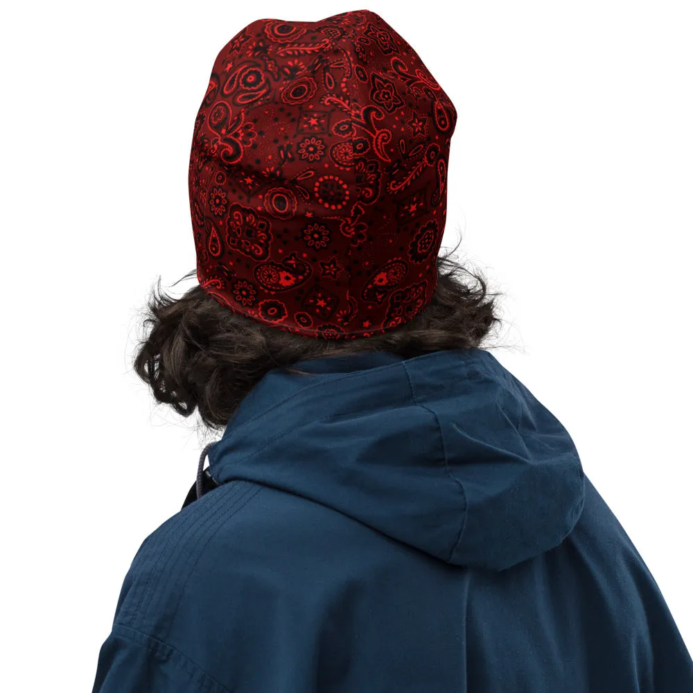 Crimson Bandanna Beanie