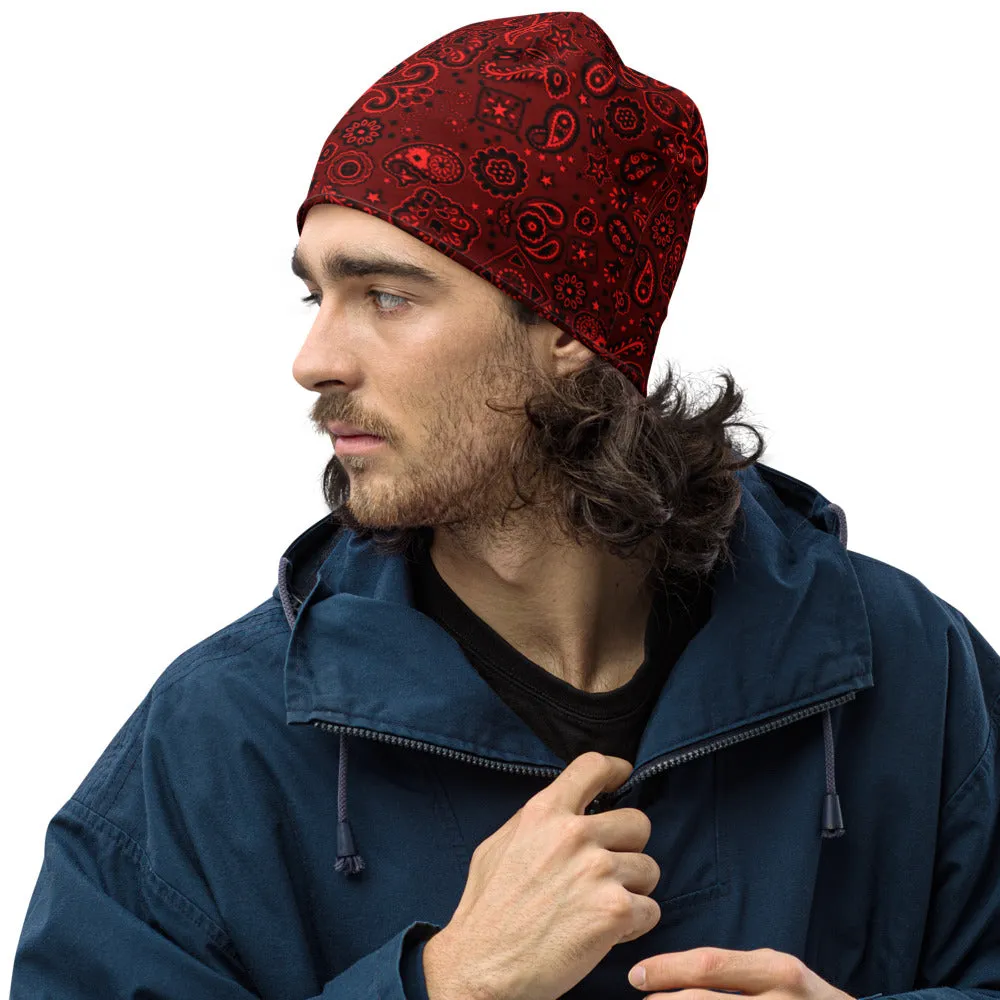 Crimson Bandanna Beanie