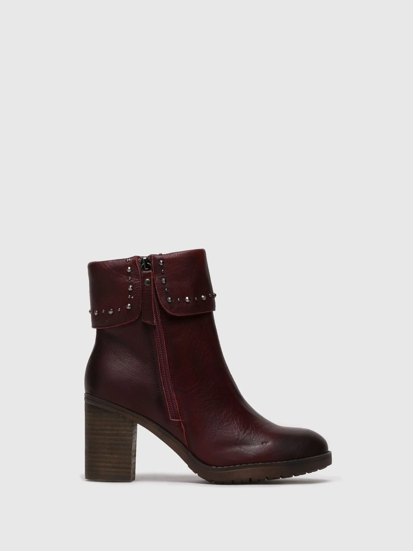 Crimson Zip Up Ankle Boots