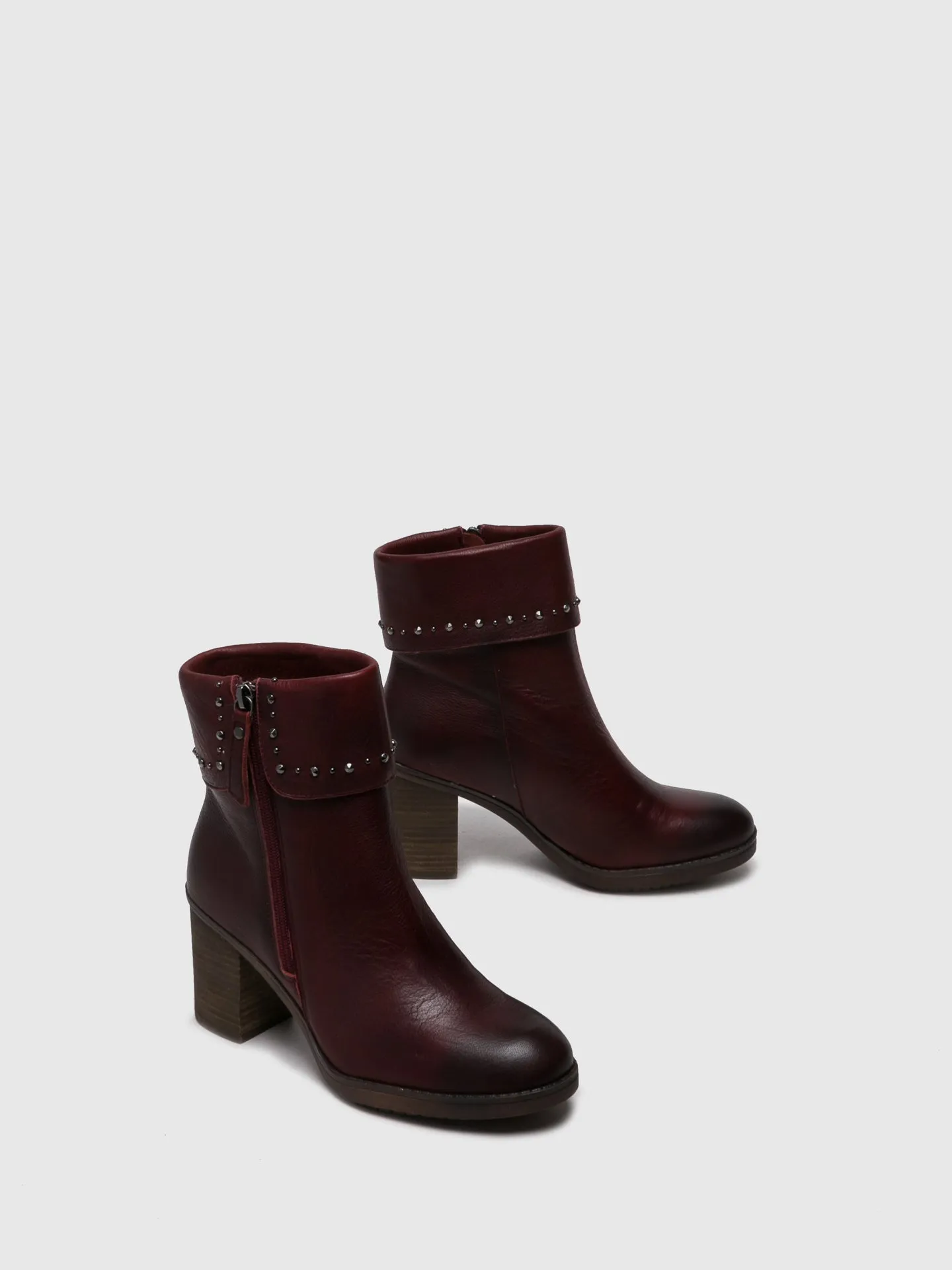 Crimson Zip Up Ankle Boots