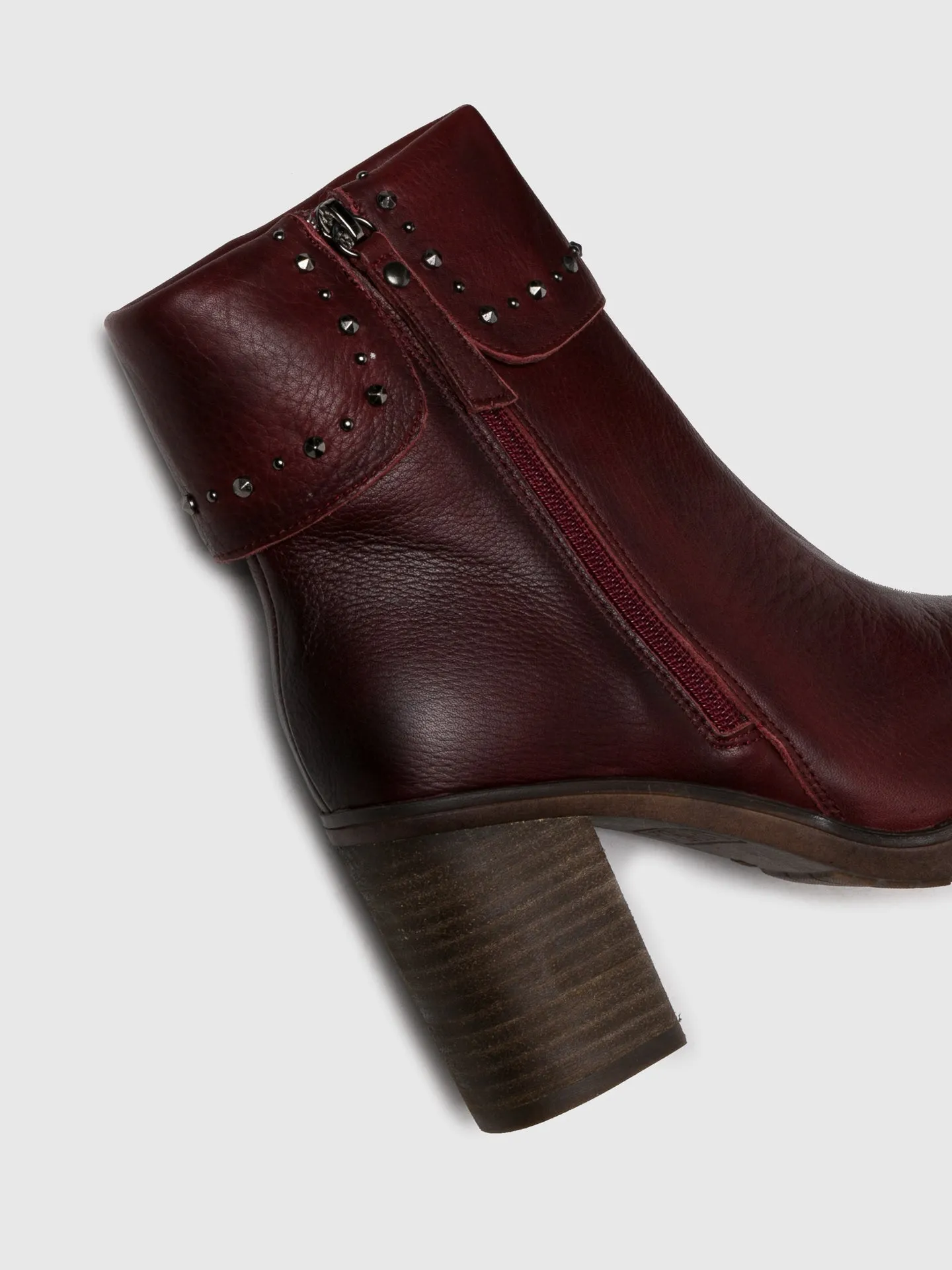 Crimson Zip Up Ankle Boots