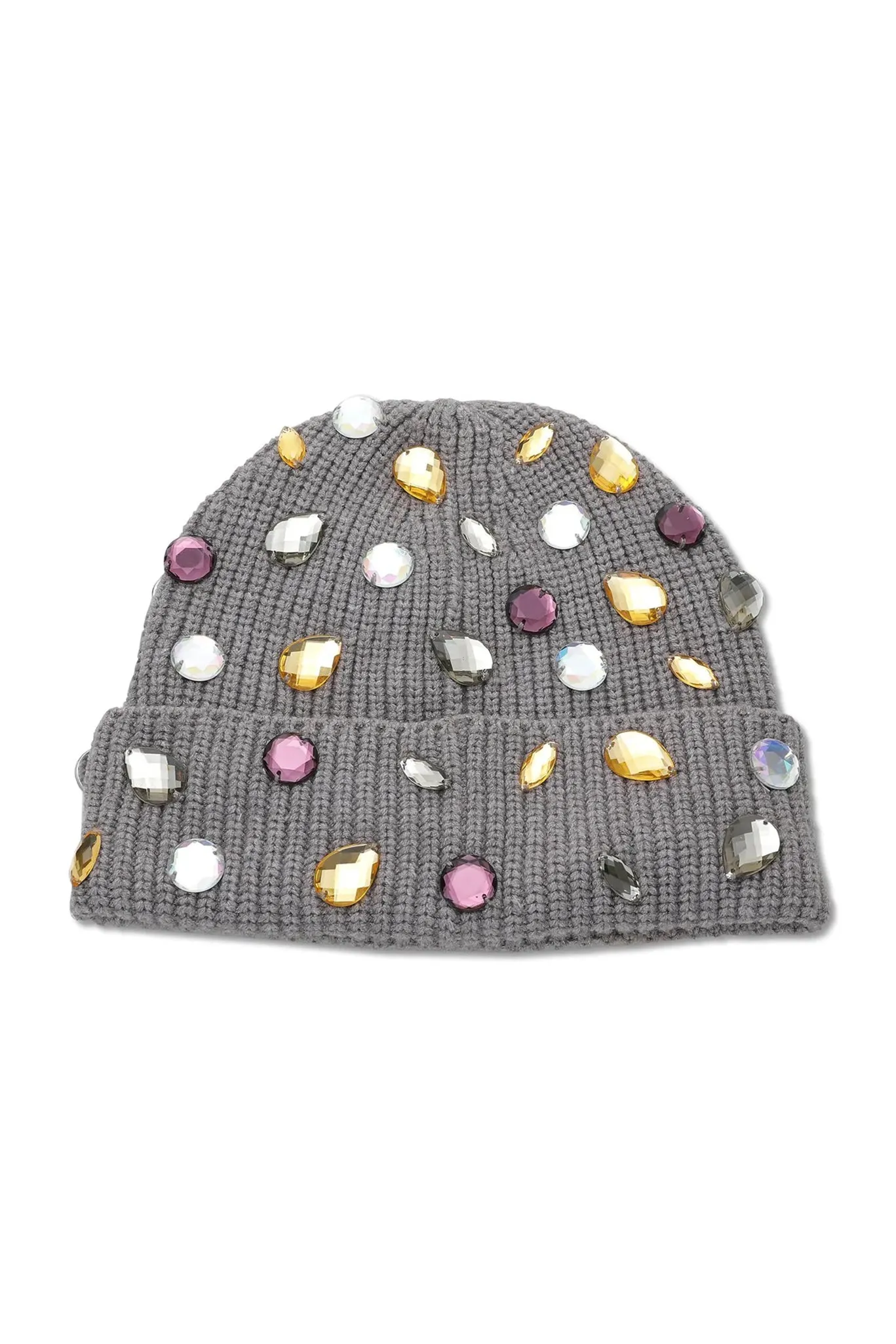 Dove Grey Candy Crystal Beanie