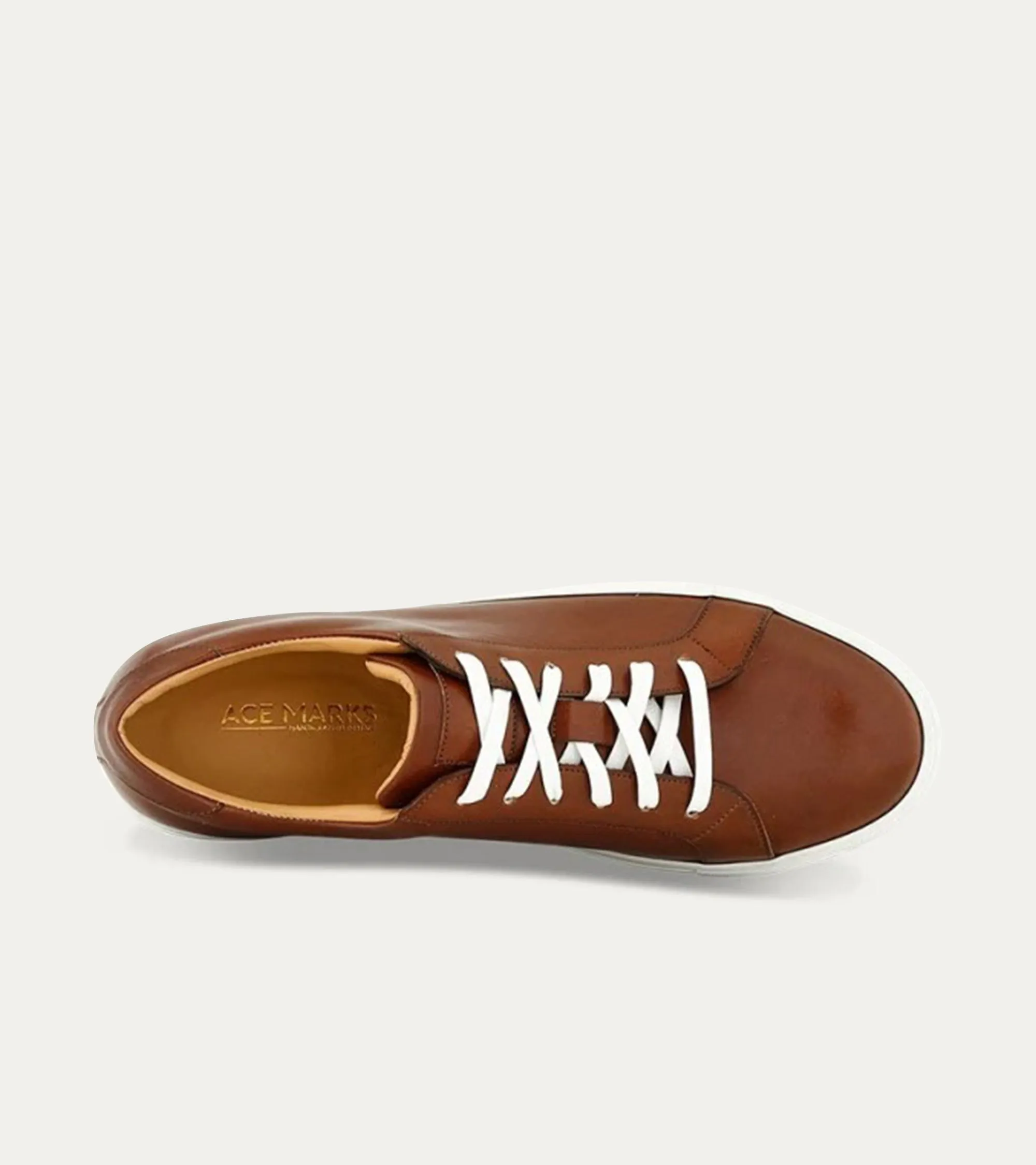 Dress Sneakers In Brown With White Outsole