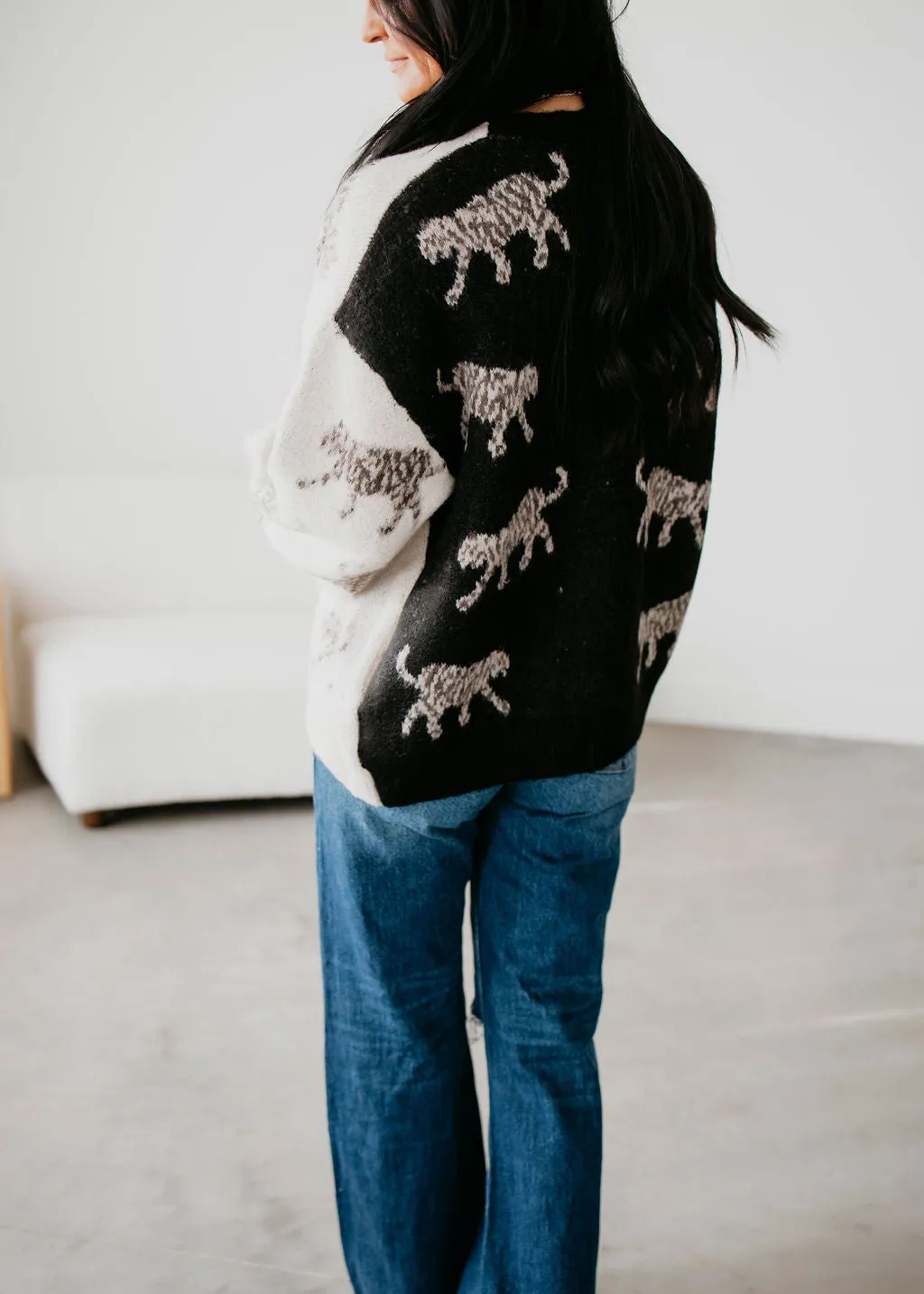 Drey Leopard Colorblock Cardigan