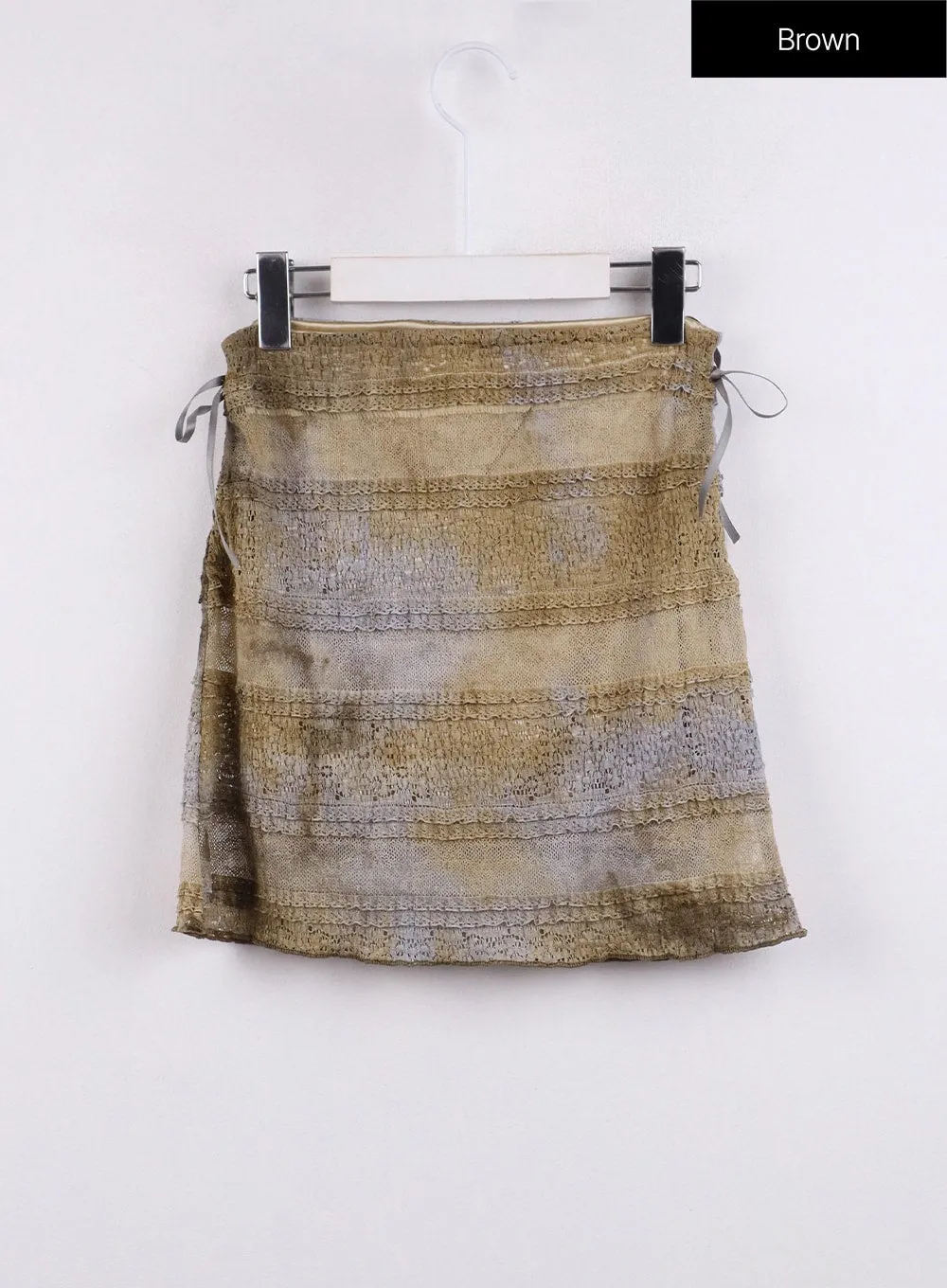 Dyed Ribbon Tie Mini Skirt CJ424